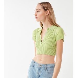 UO Grassy Cropped Polo Shirt